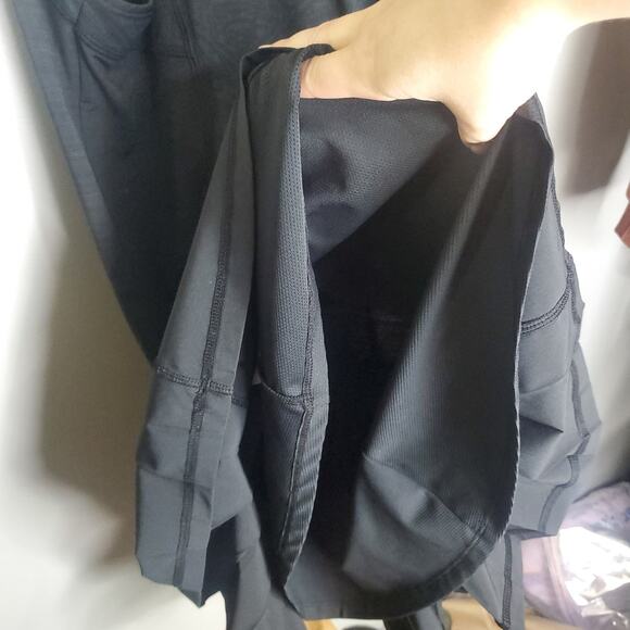 Athleta Serve It Up Tennis Dress Pleated Scoop Neck Racerback Mesh XS Black - Picture 12 of 16